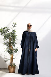 Denim flow shirt-dress