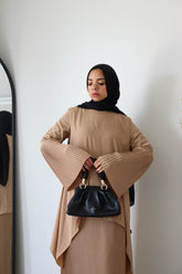 High low pleated top