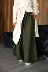 Wide leg denim pants