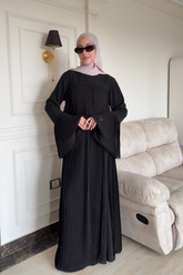 Pleated extension abaya