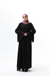Pleated extension abaya