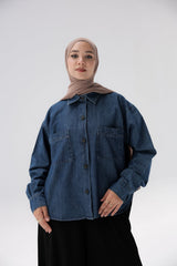 Uneven denim shirt