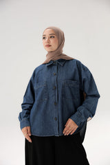 Uneven denim shirt