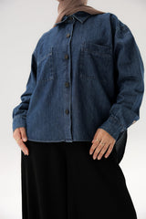 Uneven denim shirt