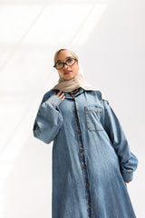 Twin slits shirt dress