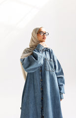 Twin slits shirt dress