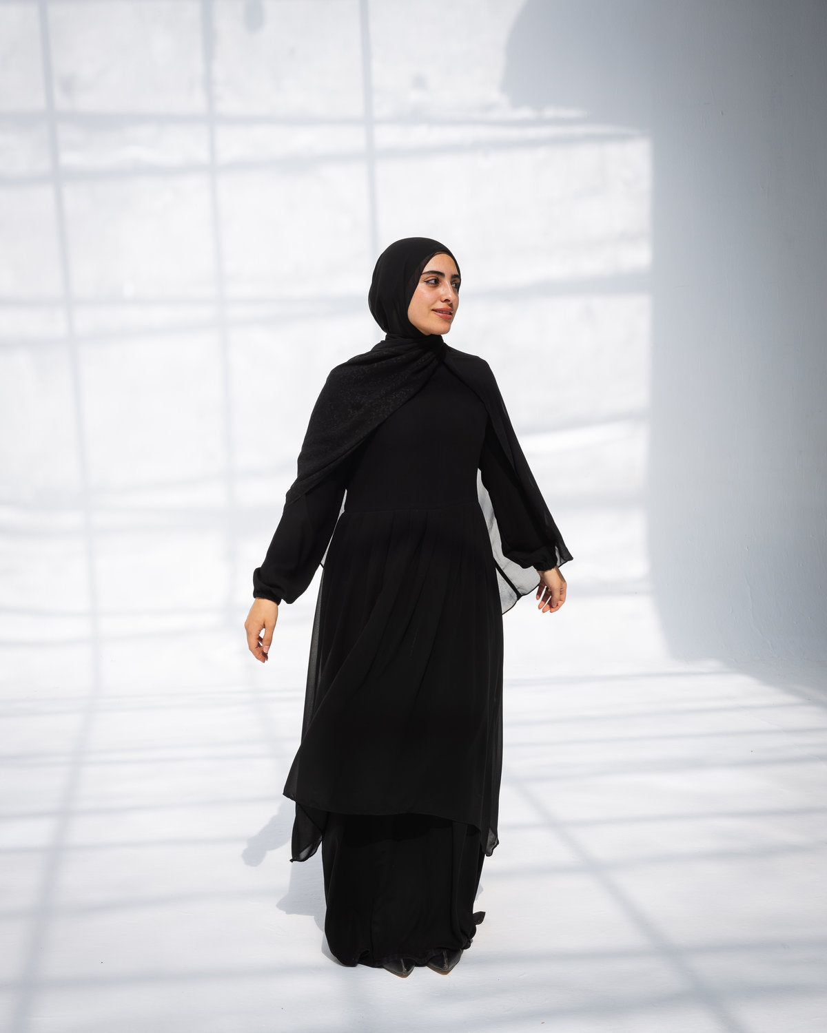 Fronce Chiffon Abaya