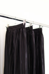 Pleated satin skirt