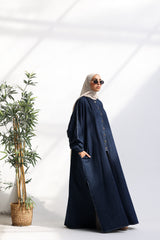 Denim flow shirt-dress