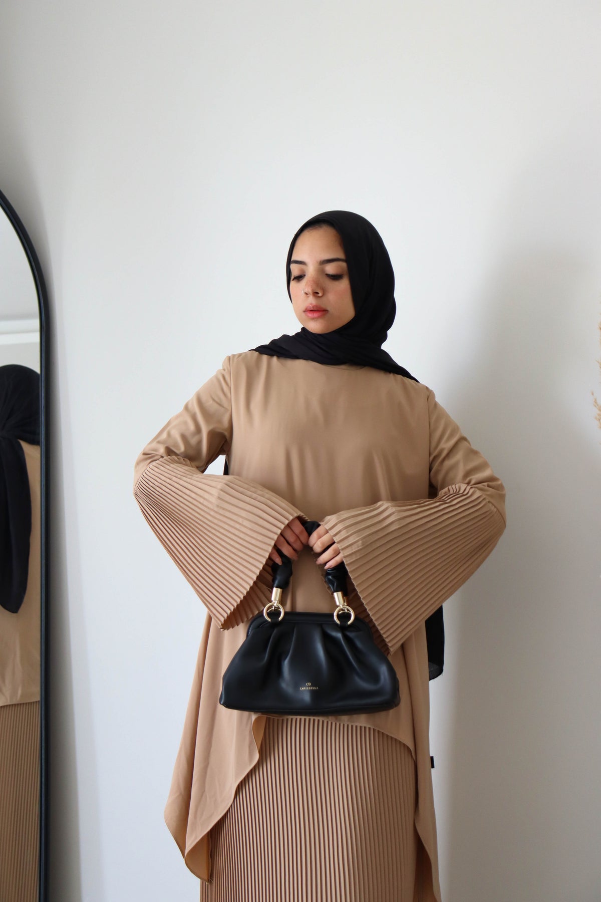 High low pleated top