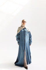 Twin slits shirt dress