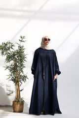 Denim flow shirt-dress