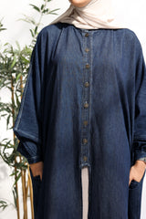 Denim flow shirt-dress