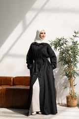 Twin slits shirt dress