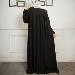 Fronce Zipper Abaya