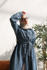 Twin slits shirt dress