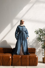 Twin slits shirt dress