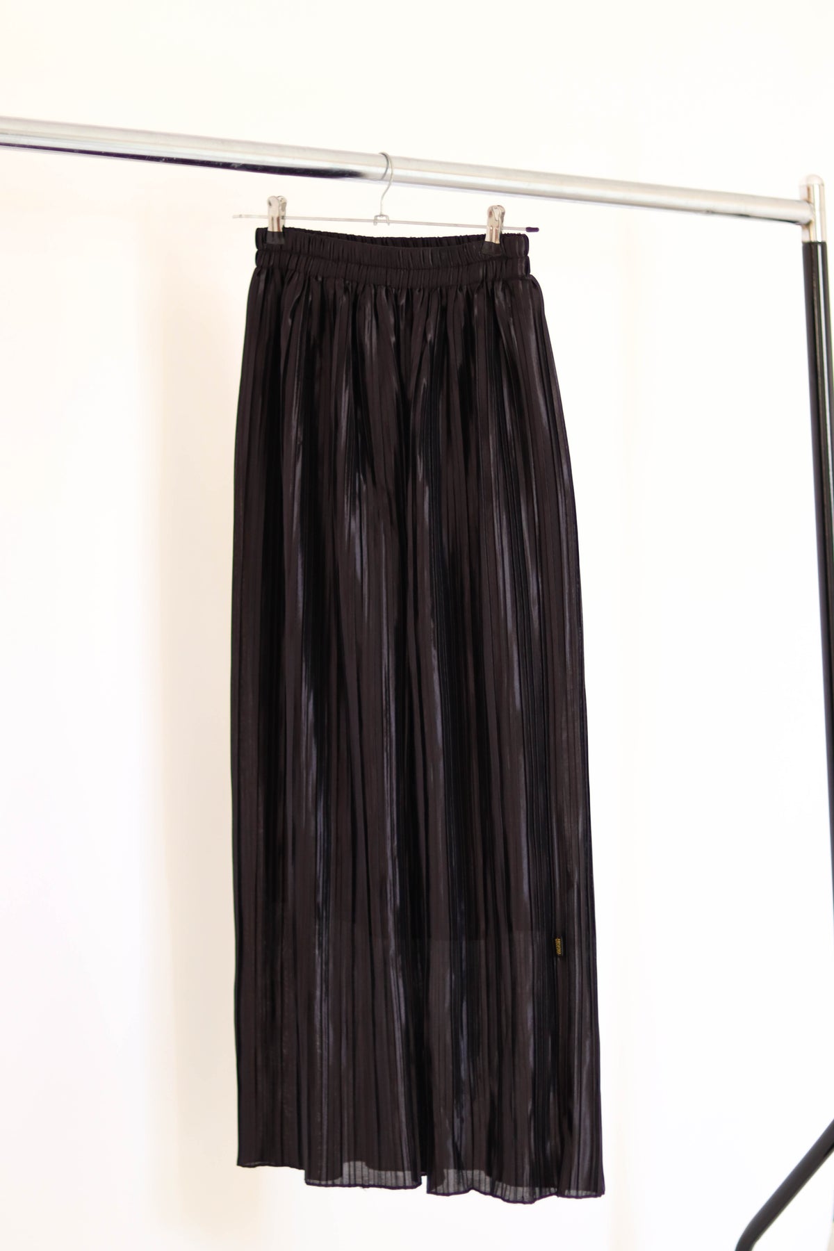 Pleated satin skirt