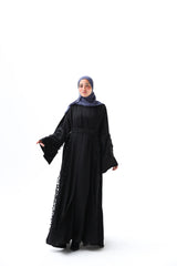 Fancy lace open abaya