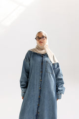 Twin slits shirt dress