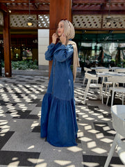 Fronce denim dress