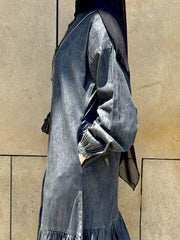 Fronce denim dress