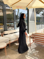 DenimXcrepe abaya