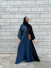 Wide leg denim pants