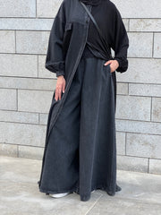Wide leg denim pants