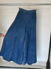 Wide leg denim pants