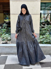 Fronce denim dress