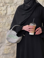 Black Side Pleated Abaya