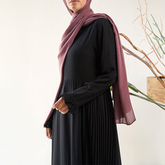 Black Side Pleated Abaya