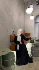 Pleated sleeves abaya