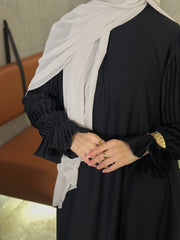 Pleated sleeves abaya