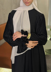 Pleated sleeves abaya