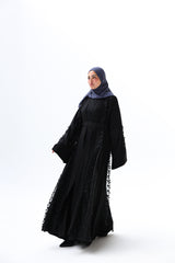 Fancy lace open abaya