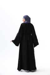 Fancy lace open abaya