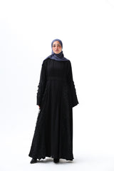 Fancy lace open abaya