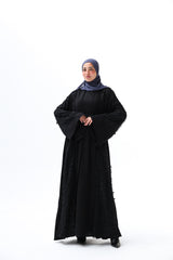 Fancy lace open abaya