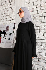 Side Pleated Abaya
