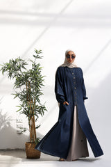 Denim flow shirt-dress