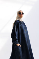 Denim flow shirt-dress