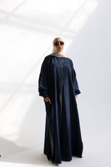 Denim flow shirt-dress