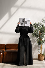 Twin slits shirt dress