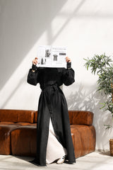 Twin slits shirt dress