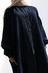 Denim flow shirt-dress