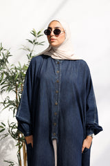 Denim flow shirt-dress