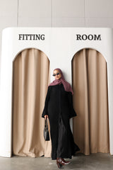 mix pleats abaya