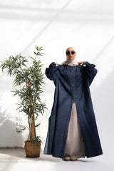 Denim flow shirt-dress